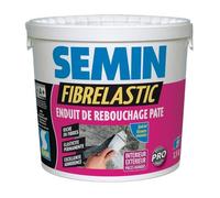 Enduit de Rebouchage Élastique - SEMIN - Fibrelastic - 1,5 kg - Intérieur-Extérieur - Blanc
