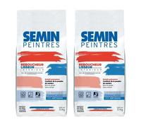 Enduit de rebouchage et lissage en poudre SEMIN - séchage rapide - intérieur - lot de 2 sacs de 5 kg