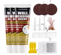 Enduit de Rebouchage Prêt à l'Emploi 3 x 100 g, Rebouche Trou Mur Blanc avec Kit Complet, Enduit Rebouchage Blanc pour Trous, Fissures, Rayures, Séchage Rapide