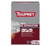 TOUPRET Enduit de réparation en poudre - Extérieur - 1,5 kg - Gris