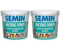 Enduit de Rénovation Anciens Fonds Semin, Supports Irréguliers Spécial Toile de Verre, Carrelage, Intérieur/Extérieur, Seau de 15 kg, Lot de 2