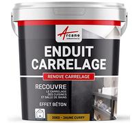 Enduit décoratif carrelage intérieur | Enuit pour mural pour cuisine, salle de bain, plan de travail, crédence : RENOVE CARRELAGE - 20 kg (environ 13 m²) Curry - ARCANE INDUSTRIES