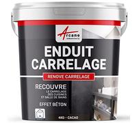 Enduit décoratif carrelage intérieur | Enuit pour mural pour cuisine, salle de bain, plan de travail, crédence : RENOVE CARRELAGE - 4 kg (environ 2,6 m²) Cacao - ARCANE INDUSTRIES