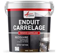 Enduit décoratif carrelage intérieur | Enuit pour mural pour cuisine, salle de bain, plan de travail, crédence : RENOVE CARRELAGE - 10 kg (environ 6,5 m²) Café - ARCANE INDUSTRIES