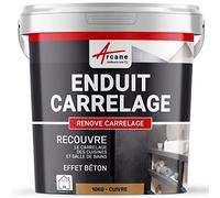 Enduit décoratif carrelage intérieur | Enuit pour mural pour cuisine, salle de bain, plan de travail, crédence : RENOVE CARRELAGE - 10 kg (environ 6,5 m²) Cuivre - ARCANE INDUSTRIES