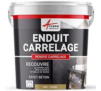 Enduit décoratif carrelage intérieur | Enuit pour mural pour cuisine, salle de bain, plan de travail, crédence : RENOVE CARRELAGE - 4 kg (environ 2,6 m²) Camel - ARCANE INDUSTRIES
