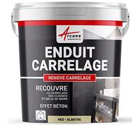 Enduit décoratif carrelage intérieur | Enuit pour mural pour cuisine, salle de bain, plan de travail, crédence : RENOVE CARRELAGE - 4 kg (environ 2,6 m²) Albatre - ARCANE INDUSTRIES