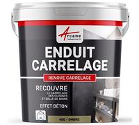 Enduit décoratif carrelage intérieur | Enuit pour mural pour cuisine, salle de bain, plan de travail, crédence : RENOVE CARRELAGE - 4 kg (environ 2,6 m²) Ombre - ARCANE INDUSTRIES