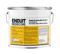 Enduit décoratif, rénovation rapide, 2 en 1, lisse et décore sur plâtre, peintures, crépis, fibres 15 Kg Blanc
