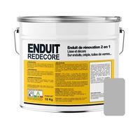 Enduit décoratif, rénovation rapide, 2 en 1, lisse et décore sur plâtre, peintures, crépis, fibres 15 Kg Béton (RAL 7047)