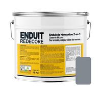 Enduit décoratif, rénovation rapide, 2 en 1, lisse et décore sur plâtre, peintures, crépis, fibres 15 Kg Granit (7045)