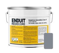 Enduit décoratif, rénovation rapide, 2 en 1, lisse et décore sur plâtre, peintures, crépis, fibres, toile de verre 15 Kg Granit (7045)