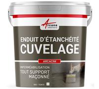 Enduit d'Etanchéité Hydrofuge - Enduit de Cuvelage pour béton, support maçonné ARCACIM Gris 5 Kg