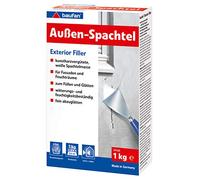 Enduit extérieur Baufan blanc 1kg I Enduit amélioré à la résine synthétique pour remplir, lisser les façades et les pièces humides I Résistant aux intempéries et à l'humidité