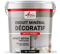 Enduit Minéral Décoratif Aspect Béton Mur et Sol 4 kg Carbone