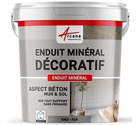 Enduit minréral decoratif interieur | Aspect/Effet beton pour sol et mur toute pièce intérieure - 10 kg Fer - ARCANE INDUSTRIES