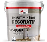 Enduit minréral decoratif interieur | Aspect/Effet beton pour sol et mur toute pièce intérieure - 20 kg Châtaigne - ARCANE INDUSTRIES