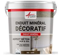 Enduit minréral decoratif interieur | Aspect/Effet beton pour sol et mur toute pièce intérieure - 4 kg Café - ARCANE INDUSTRIES