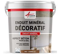 Enduit minréral decoratif interieur | Aspect/Effet beton pour sol et mur toute pièce intérieure - 4 kg Cannelle - ARCANE INDUSTRIES