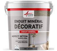 Enduit minréral decoratif interieur | Aspect/Effet beton pour sol et mur toute pièce intérieure - 4 kg Souris - ARCANE INDUSTRIES