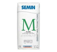 Enduit Multifonctions CE 3000 Semin pour Coller, Fixer, Reboucher, Aplanir, Lisser et Décorer, Intérieur, Sac de 15 kg