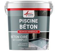 Enduit Piscine Béton Ciré, Revêtement Étanche Bassin 32 m² Chartreux - Gris