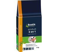 Bostik Enduit de lissage et rebouchage 2 en 1 – Très résistant jusqu'à 1 cm – Blanc 5 kg