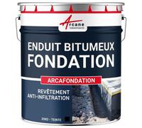 Enduit pour Fondations Murs enterrés bitumeux noir hydrofuge parpaing béton brique bois ARCAFONDATION Noir 20 Kg