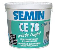 Enduit pour Joint Allégé CE 78 Pate Light Semin, Prêt à l'Emploi, Seau de 18 kg