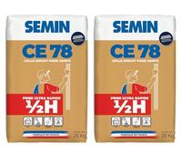 Enduit pour Joints de Plaques de Plâtre CE 78 1/2 Heure Semin, Intérieur, Sac de 25 kg (lot de 2)