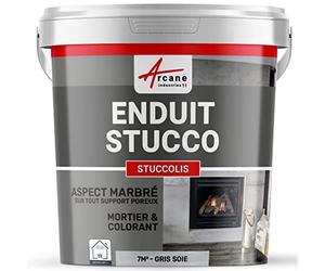 Enduit Stucco Intérieur avec Mortier et Colorant 7 m² Gris Soie