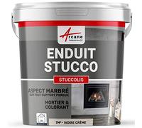 Enduit Stucco Intérieur avec Mortier et Colorant 7 m² Ivoire Crème