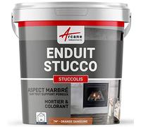 Enduit Stucco Intérieur avec Mortier et Colorant 7 m² Orange Sanguine