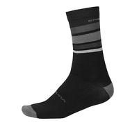 Endura BaaBaa Merino Stripe Cyclisme Chaussettes pour Homme, Noir Mat, S