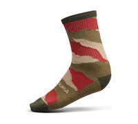 Chaussettes endura peak camo vert rouge