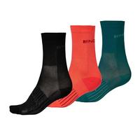 Endura Coolmax Race 3-PII Cyclisme Chaussettes Femme, Noir, Taille Unique