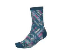 Endura Men's Patchwork Ltd Print Cycling Socks, Barra Blue, L-XL