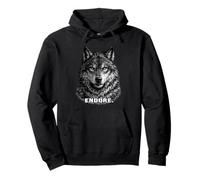Endure Wolf Motivation Noir Blanc Faune Nature Sweat à Capuche