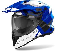 Enduro Casque AIROH Commander 2 Reveal Blanc Bleu Brillant Taille XXL