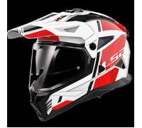 Enduro Helm LS2 MX702 PIONEER II Hill Glänzend Weiß Rot taille S S