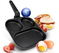 endusor Poêle 3 Compartiments Pancakes et Œuf au Plat (21cm)