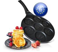 endusor Poele Pancakes animaux pour enfants - Poele pancakes avec un diamètre de 26cm et un revêtement anti-adhésif | Induction Gaz Céramique Électrique Halogène | 7 trous pour Pancake Blinis Crêpe
