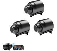 Endxedio Caméra œil de chat, caméra œil de chat, mini caméra Wi-Fi sans fil 1080p HD, installation facile, caméra de vision nocturne pour la maison, le bureau, la voiture (3 pièces)