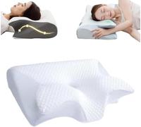 Endxedio Cleshy Oreiller ergonomique pour dormir sur le côté, bon alignement, protège votre cou et votre colonne vertébrale, soutien polyvalent pour toutes les personnes (blanc)
