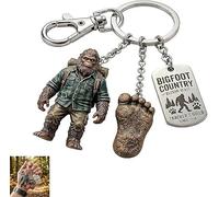 Endyniner Bigfoot Pathfinder Adventure Porte-clés Sasquatch avec empreinte de créature mythique pour randonnée, camping, explorateur sauvage, cadeau pour les amateurs de nature et les randonneurs