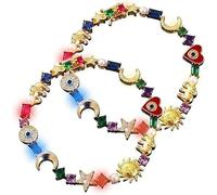 Endyniner Bracelet à breloques céleste, chaîne à maillons en cristaux multicolores, bracelet coloré en cristal étoilé, lune, soleil, cadeau étincelant pour femmes et filles amateurs d'astrologie, one