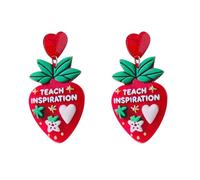 ene Kinder Ohrringe zum Lehrertag und interessante Erdbeer-Acryl-Ohrstecker, Bleistift-Ohrringe Ohrringe Blüte (E, 5.5x2cm)