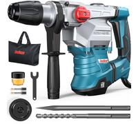 ENEACRO Marteau Perforateur SDS Max Professionnel 12J, 1500W, 3-en-1 avec embrayage de sécurité et Anti-vibration - Capacité de perçage 40mm dans le béton - Inclus Burin, Foret et sac de Transport