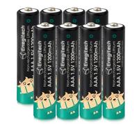 Enegitech Lot de 8 piles au lithium AAA, 1,5 V, triple A, jetables pour télécommande TV, station météo extérieure, capteur, thermomètre, hygromètre, caméra, sonnette non rechargeables