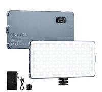 ENEGON 180 LED Lampe Vidéo, 4000mAh Rechargeable Deux Couleurs Panneau LED Video Light sur Caméra, 2500K-9900K CRI 96+, Portable Éclairage Photo Vidéo pour iPhone, Sony, Canon, Nikon, Fuji